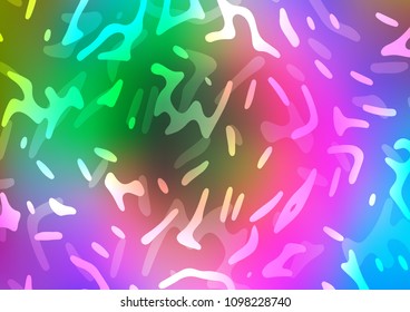 Light Multicolor, Rainbow vector background with liquid shapes. A sample with blurred bubble shapes. A completely new marble design for your business.