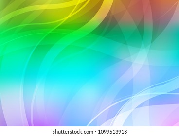 Light Multicolor, Rainbow vector background with curved circles. Shining crooked illustration in marble style. New composition for your brand book.
