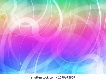 Light Multicolor, Rainbow vector background with bent lines. Shining crooked illustration in marble style. Pattern for your business design.
