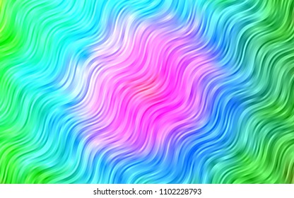 Light Multicolor, Rainbow vector background with bent lines. An elegant bright illustration with gradient. New composition for your brand book.
