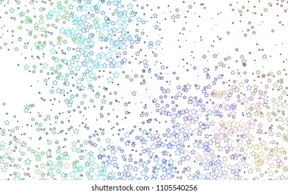 Light Multicolor, Rainbow vector background with colored stars. Decorative shining illustration with stars on abstract template. Smart design for your business advert.