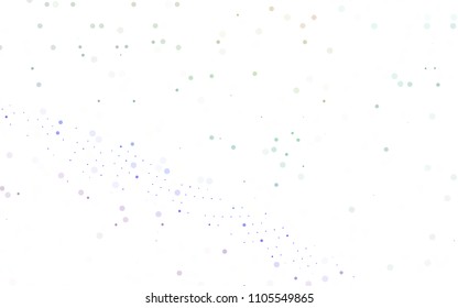 Light Multicolor, Rainbow vector  background with dots. Glitter abstract illustration with blurred drops of rain. The pattern can be used for ads, leaflets of liquid.
