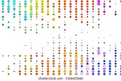 Light Multicolor, Rainbow vector  background with dots. Blurred decorative design in abstract style with bubbles. The pattern can be used for aqua ad, booklets.