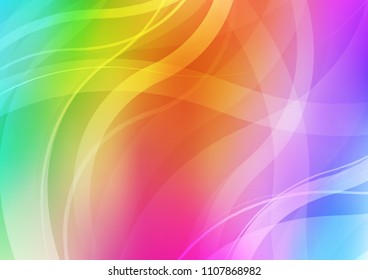 Light Multicolor, Rainbow vector background with lamp shapes. Shining illustration, which consist of blurred lines, circles. New composition for your brand book.