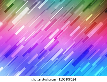 Light Multicolor, Rainbow vector background with straight lines. Glitter abstract illustration with colored sticks. Best design for your ad, poster, banner.