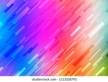 Light Multicolor, Rainbow vector background with straight lines. Decorative shining illustration with lines on abstract template. The pattern can be used as ads, poster, banner for commercial.