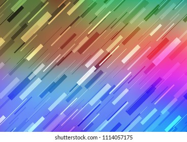 Light Multicolor, Rainbow vector background with straight lines. Decorative shining illustration with lines on abstract template. The pattern can be used as ads, poster, banner for commercial.