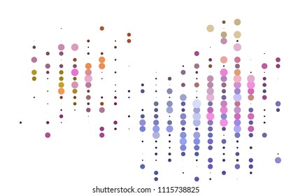 Light Multicolor, Rainbow vector  background with dots. Glitter abstract illustration with blurred drops of rain. The pattern can be used for ads, leaflets of liquid.