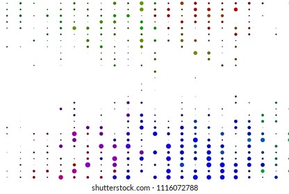 Light Multicolor, Rainbow vector  background with bubbles. Abstract illustration with colored bubbles in nature style. Completely new template for your brand book.