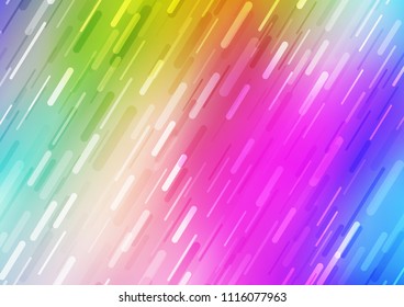 Light Multicolor, Rainbow vector background with straight lines. Shining colored illustration with narrow lines. Best design for your ad, poster, banner.