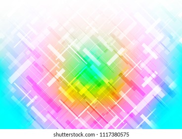 Light Multicolor, Rainbow vector background with straight lines. Modern geometrical abstract illustration with staves. Smart design for your business advert.