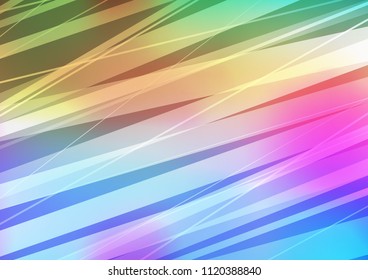 Light Multicolor, Rainbow vector background with straight lines. Shining colored illustration with narrow lines. The pattern can be used as ads, poster, banner for commercial.