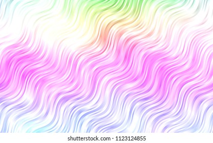 Light Multicolor, Rainbow vector background with curved circles. A vague circumflex abstract illustration with gradient. The template for cell phone backgrounds.