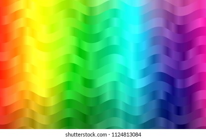 Light Multicolor, Rainbow vector background with bent ribbons. A sample with blurred bubble shapes. The template for cell phone backgrounds.