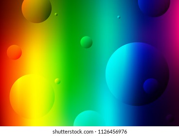 Light Multicolor, Rainbow vector background with bubbles. Blurred decorative design in abstract style with bubbles. The pattern can be used for aqua ad, booklets.