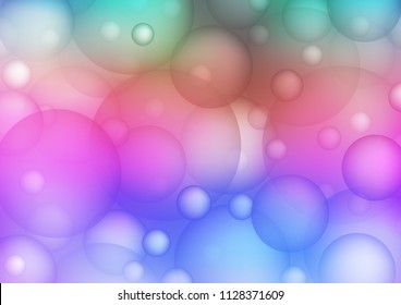 Light Multicolor, Rainbow vector background with dots. Beautiful colored illustration with blurred circles in nature style. Pattern can be used as texture of water, rain drops.