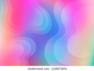 Light Multicolor, Rainbow vector background with abstract lines. Blurred geometric sample with gradient bubbles.  New composition for your brand book.