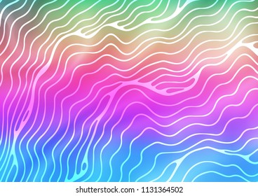 Light Multicolor, Rainbow vector background with bent ribbons. Colorful illustration in abstract marble style with gradient. A new texture for your  ad, booklets, leaflets.