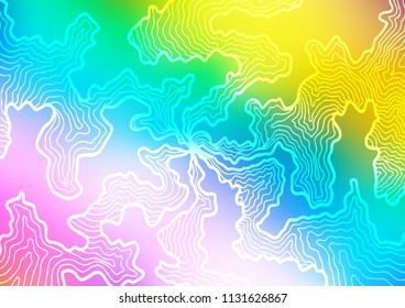 Light Multicolor, Rainbow vector background with bent lines. A sample with blurred bubble shapes. New composition for your brand book.