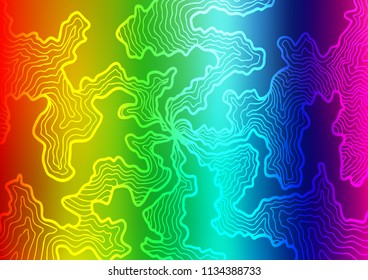 Light Multicolor, Rainbow vector background with bubble shapes. An elegant bright illustration with gradient. Textured wave pattern for backgrounds.