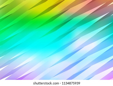 Light Multicolor, Rainbow vector background with straight lines. Modern geometrical abstract illustration with staves. The pattern can be used for websites.