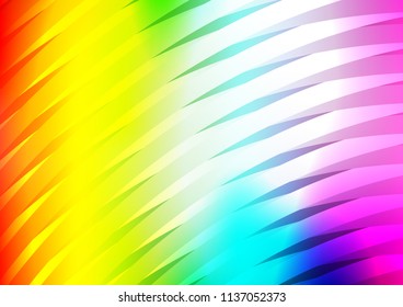 Light Multicolor, Rainbow vector background with straight lines. Lines on blurred abstract background with gradient. The pattern can be used for websites.