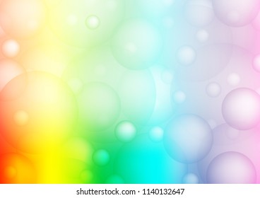 Light Multicolor, Rainbow vector background with bubbles. Modern abstract illustration with colorful water drops. Beautiful design for your business natural advert.