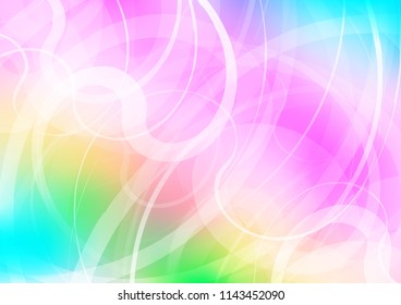 Light Multicolor, Rainbow vector background with liquid shapes. An elegant bright illustration with gradient. Textured wave pattern for backgrounds.