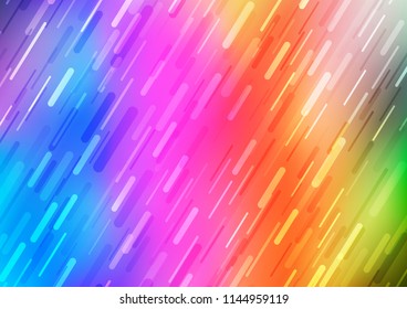 Light Multicolor, Rainbow vector background with straight lines. Glitter abstract illustration with colored sticks. The pattern can be used for websites.