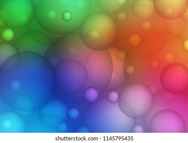 Light Multicolor, Rainbow vector background with dots. Illustration with set of shining colorful abstract circles. The pattern can be used for aqua ad, booklets.