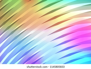 Light Multicolor, Rainbow vector background with straight lines. Blurred decorative design in simple style with lines. The pattern can be used as ads, poster, banner for commercial.