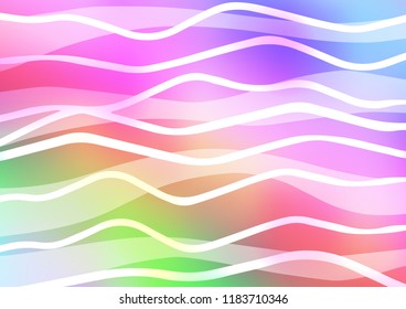 Light Multicolor, Rainbow vector background with straight lines. Modern geometrical abstract illustration with staves. The pattern can be used for busines ad, booklets, leaflets