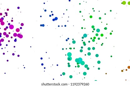 Light Multicolor, Rainbow vector background with bubbles. Glitter abstract illustration with blurred drops of rain. Pattern of water, rain drops.