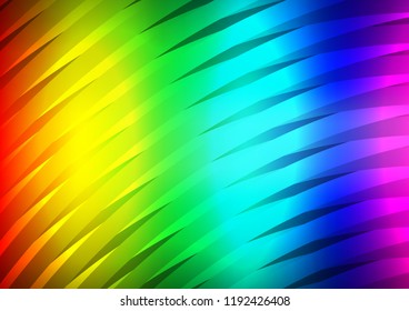 Light Multicolor, Rainbow vector background with straight lines. Glitter abstract illustration with colored sticks. The pattern can be used for websites.