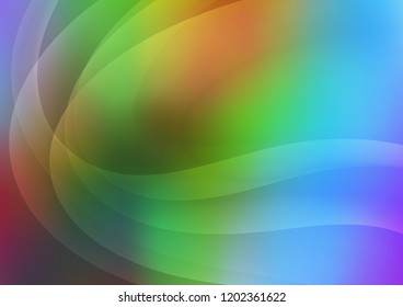 Light Multicolor, Rainbow vector background with bent ribbons. Glitter abstract illustration with wry lines. New composition for your brand book.