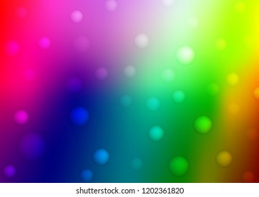 Light Multicolor, Rainbow vector background with bubbles. Illustration with set of shining colorful abstract circles. Beautiful design for your business natural advert.