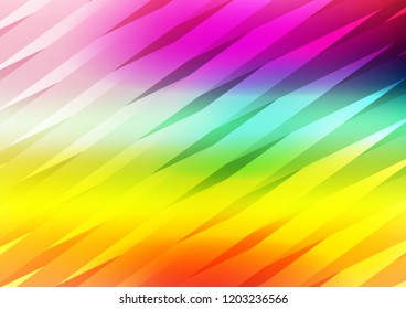 Light Multicolor, Rainbow vector background with straight lines. Glitter abstract illustration with colored sticks. The template can be used as a background.