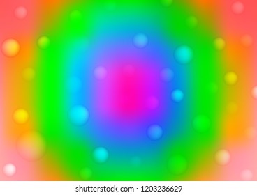 Light Multicolor, Rainbow vector background with dots. Glitter abstract illustration with blurred drops of rain. Completely new template for your brand book.