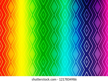 Light Multicolor, Rainbow vector background with lines, rhombuses. Colorful lines, squares on abstract background with gradient. Best design for your ad, poster, banner.