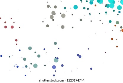 Light Multicolor, Rainbow vector background with bubbles. Colorful illustration with blurred circles in nature style. Template for your brand book.