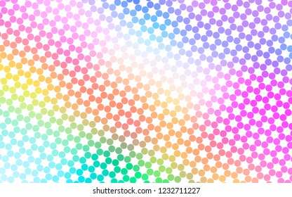 Light Multicolor, Rainbow vector background with bubbles. Abstract illustration with colored bubbles in nature style. Pattern for ads, leaflets.