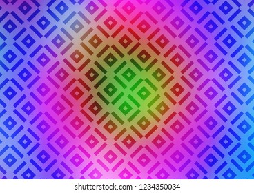 Light Multicolor, Rainbow vector background with lines, rhombuses. Modern geometric abstract illustration with lines, squares. Backdrop for TV commercials.