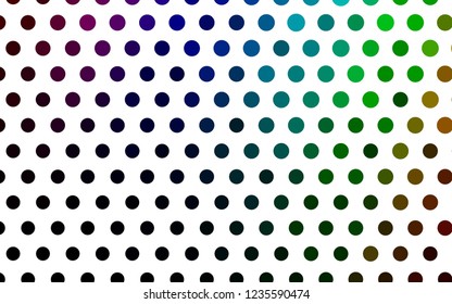 Light Multicolor, Rainbow vector background with bubbles. Beautiful colored illustration with blurred circles in nature style. Pattern of water, rain drops.