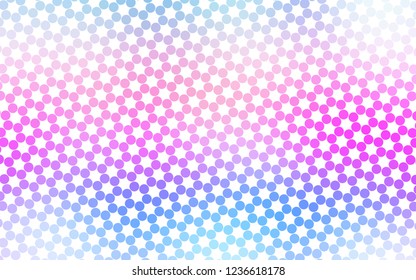 Light Multicolor, Rainbow vector background with bubbles. Beautiful colored illustration with blurred circles in nature style. Template for your brand book.