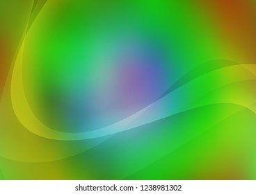 Light Multicolor, Rainbow vector background with bent ribbons. A vague circumflex abstract illustration with gradient. Brand new design for your ads, poster, banner.