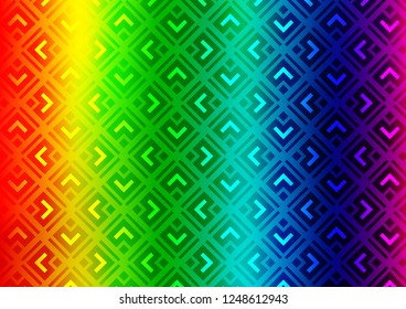 Light Multicolor, Rainbow vector background with lines, rhombuses. Glitter abstract illustration with colorful lines, rhombuses. Pattern for ads, posters, banners.