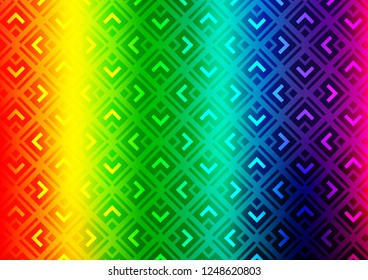 Light Multicolor, Rainbow vector background with lines, rhombuses. Colorful illustration with lines, cubes on abstract template. Best design for your ad, poster, banner.