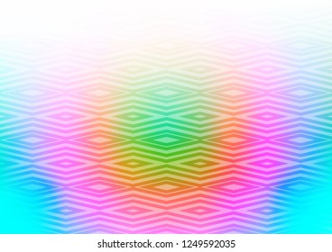Light Multicolor, Rainbow vector background with lines, rhombuses. Shining colorful illustration with lines, rectangles. Best design for your ad, poster, banner.