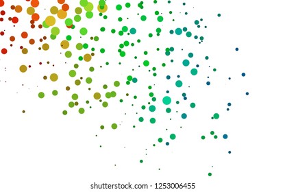 Light Multicolor, Rainbow vector background with bubbles. Blurred bubbles on abstract backdrop with colorful gradient. Pattern for ads, booklets.