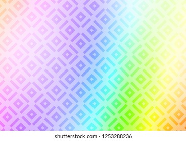 Light Multicolor, Rainbow vector background with lines, rhombuses. Shining colorful illustration with lines, rectangles. Pattern for ads, posters, banners.